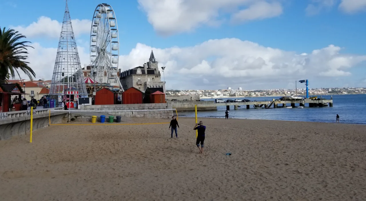 Praia da Ribeira Beach Volleyball in Cascais, Lisbon, Portugal - sand court and facility view
