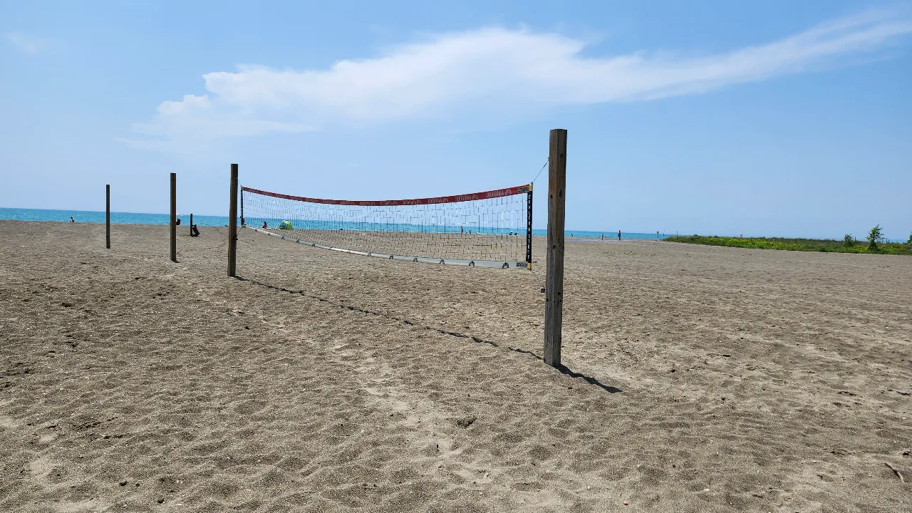 Erieau Beach Park Volleyball Courts in Erieau, Ontario, Canada - sand court and facility view
